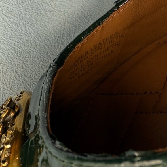 🆕 KURT GEIGER LONDON 🧿 NWOB Chelsea Ankle Strap Heel, Green Snakeskin, Sz 37 7 - Picture 13 of 15